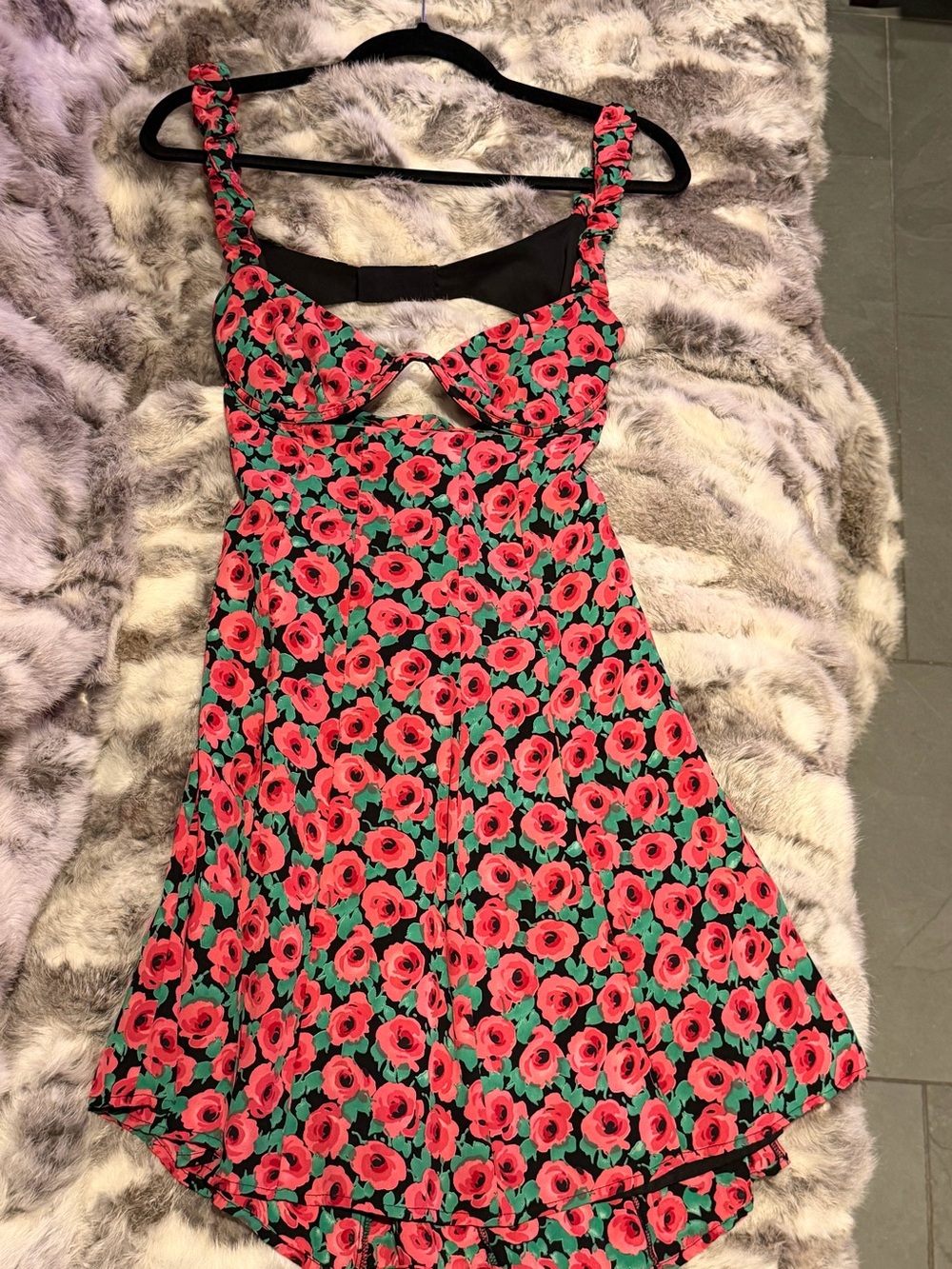 For Love & Lemons Pink & Green Floral Dress